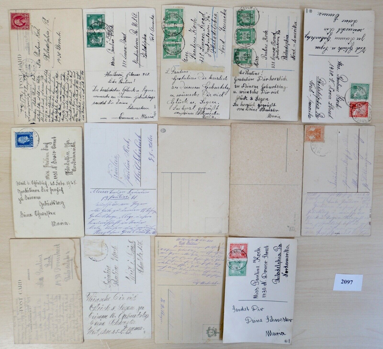 antike Ansichtskarten Postkarten Briefmarken GEBURTSTAG BIRTHDAY dt. Reich USA - Antikhandel-Stuttgart