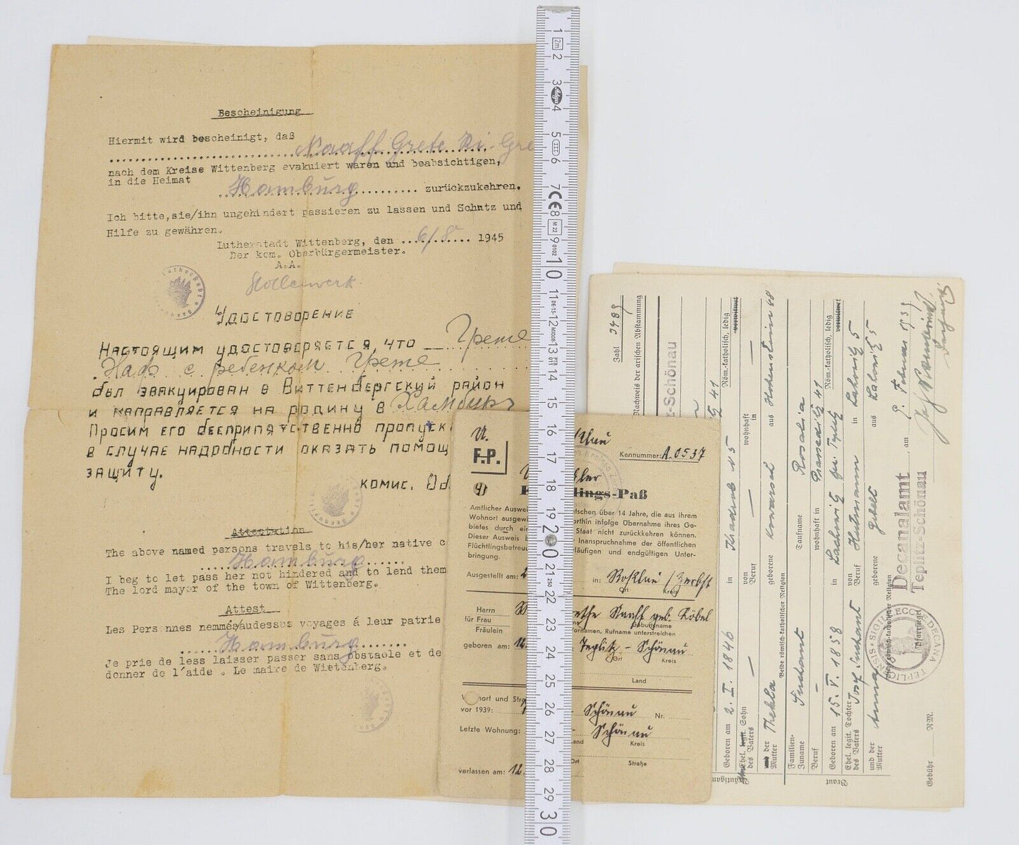 Trauschein Taufbuch Geburts- Taufschein Umsiedler Bescheinigung 1938 1939 1945 - Antikhandel-Stuttgart