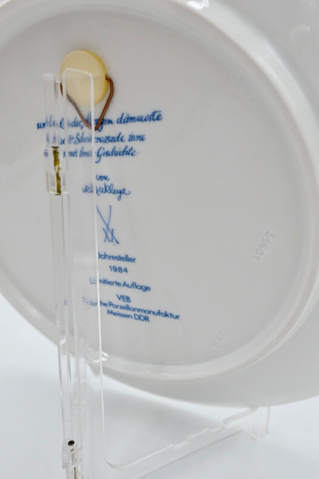 Meissen 1. Wahl Wandteller SCHEHEZARADE 26 cm Jahresteller 1984 Morgendämmerung - Antikhandel-Stuttgart