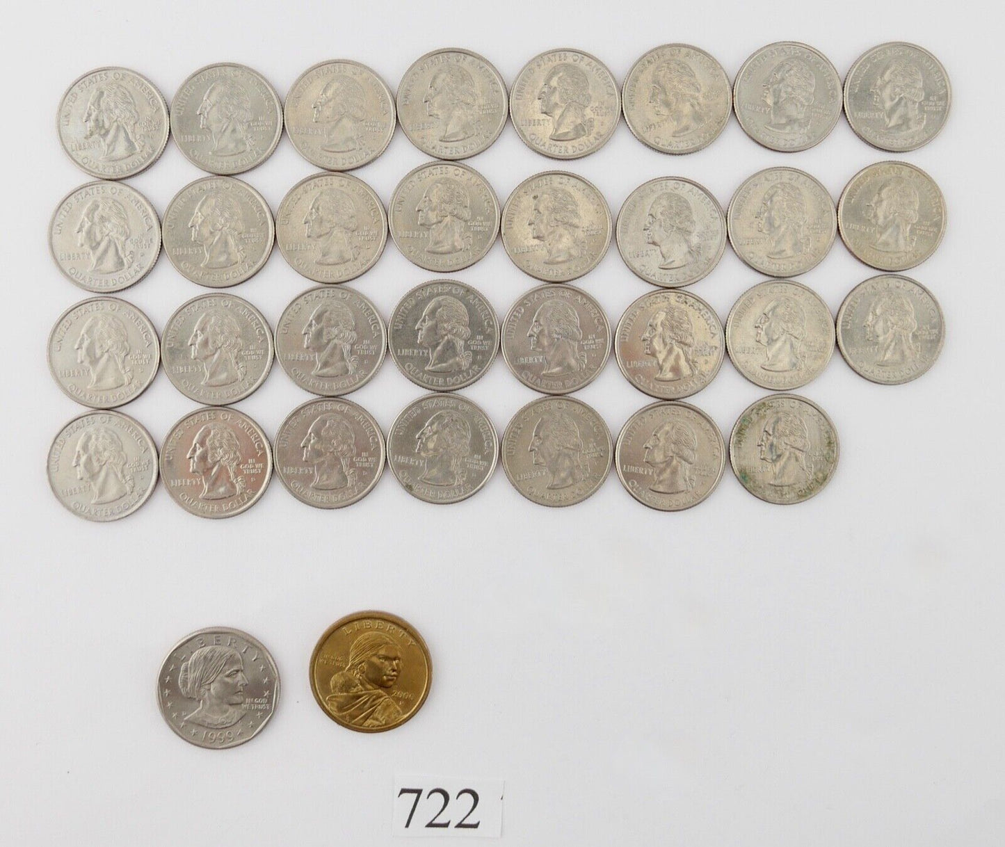 31x Quarter Dollar 2x One Dollar USA Konvolut LOT 1999-2006 25 Cent 1/4 Dollar - Antikhandel-Stuttgart