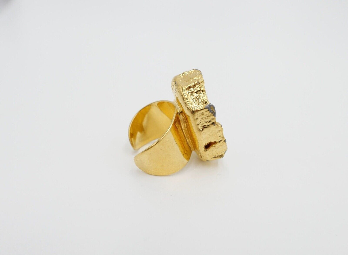 J. Hull - Jacob Hull Ring vergoldet mit Tigerauge - Antikhandel-Stuttgart