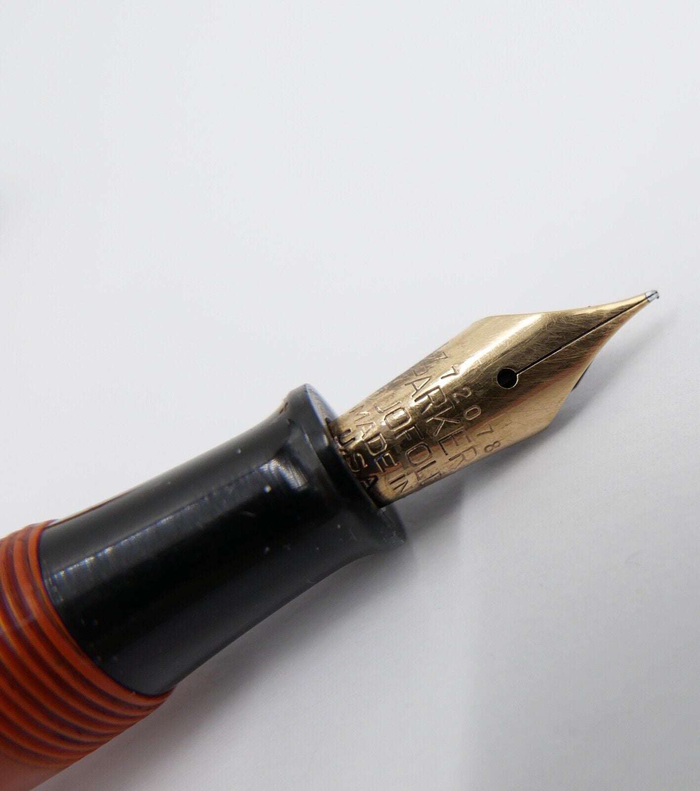 Vintage 30er Jahre PARKER 772078 Duofold Big Red Ø 11 mm 14Ct / 585 Gold Feder - Antikhandel-Stuttgart