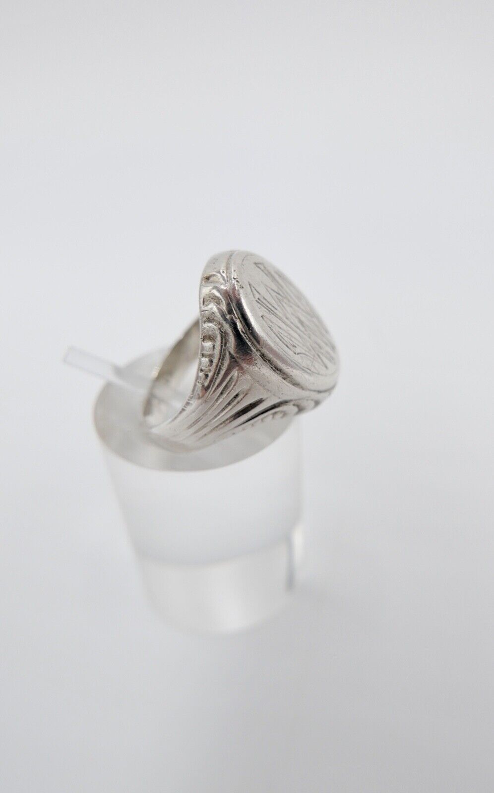 Alter Art Deco Siegelring Herrenring Monogramm WW / MM 835 Silber Größe 55 - Antikhandel-Stuttgart