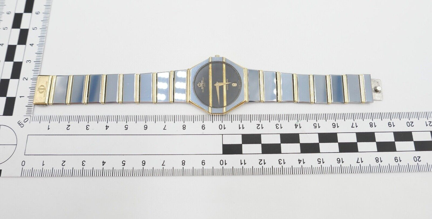 Baume & Mercier 32mm Avant-Garde 5138038 1830 Gold / Wolfram Herren Uhr 18K 80er - Antikhandel-Stuttgart