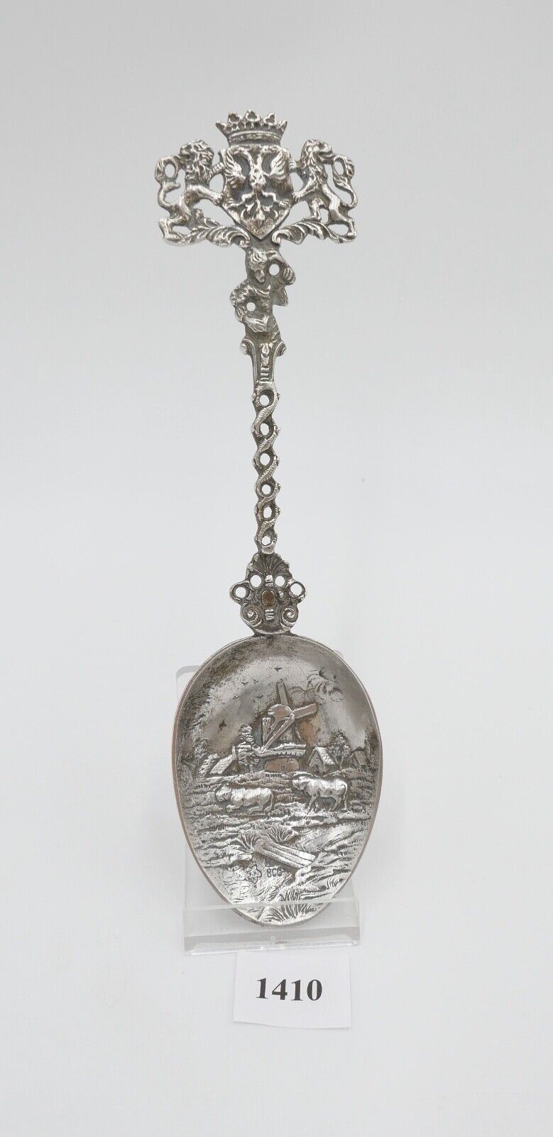 Löffel Arnhem / Niederlande Stadtwappen Silber 800 Halbmond Krone 58,1 Gr - Antikhandel-Stuttgart