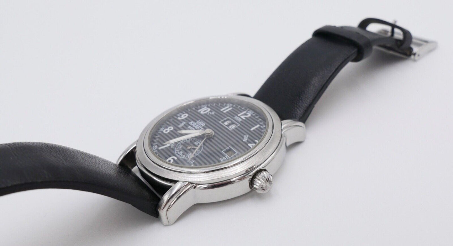 Uhr Kraft Quarz Chronograph Lederband Herrenuhr - Antikhandel-Stuttgart