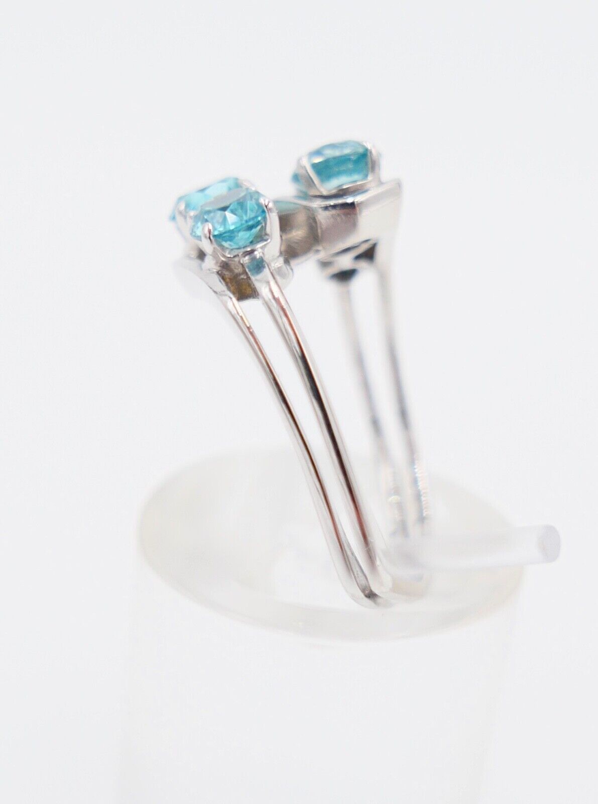 Weiß Gold Damen Ring Gr. 57 mit blau / türkis Topas 585 14K - Antikhandel-Stuttgart