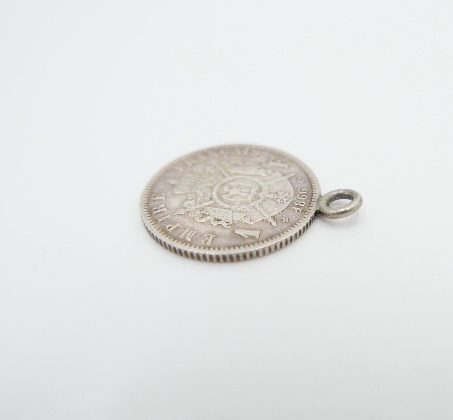 Silber Münze 1 Francs 1866 gefasst Frankreich Napoleon III ss-vz - Antikhandel-Stuttgart