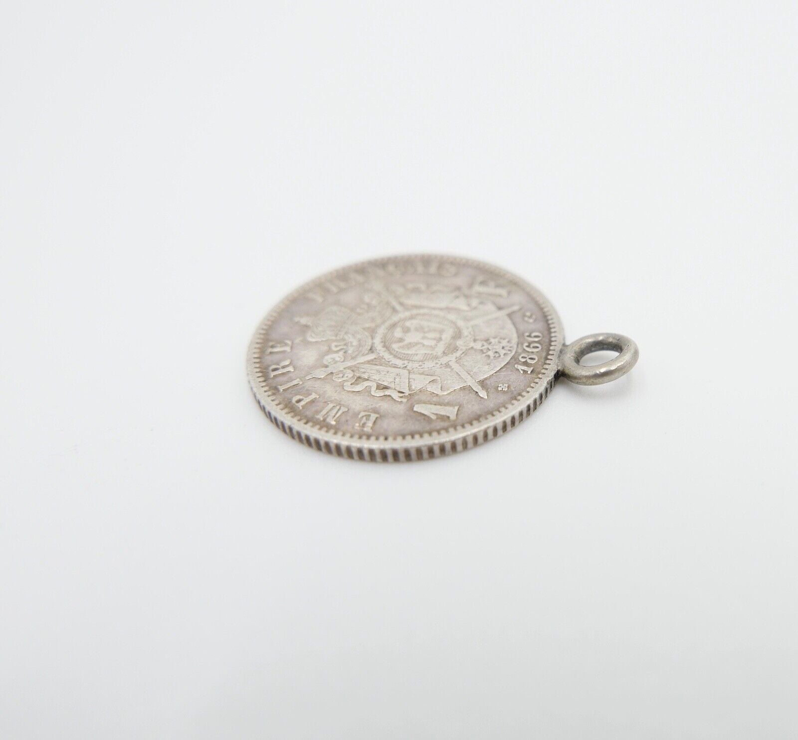 Silber Münze 1 Francs 1866 gefasst Frankreich Napoleon III ss-vz - Antikhandel-Stuttgart