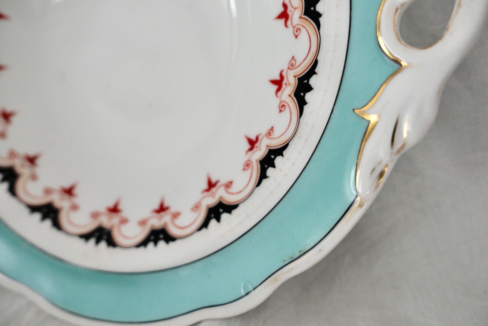 Antike " KPM Krister " Porzellan Schale / Teller Ø 28 cm 1837-1844 Goldrand - Antikhandel-Stuttgart