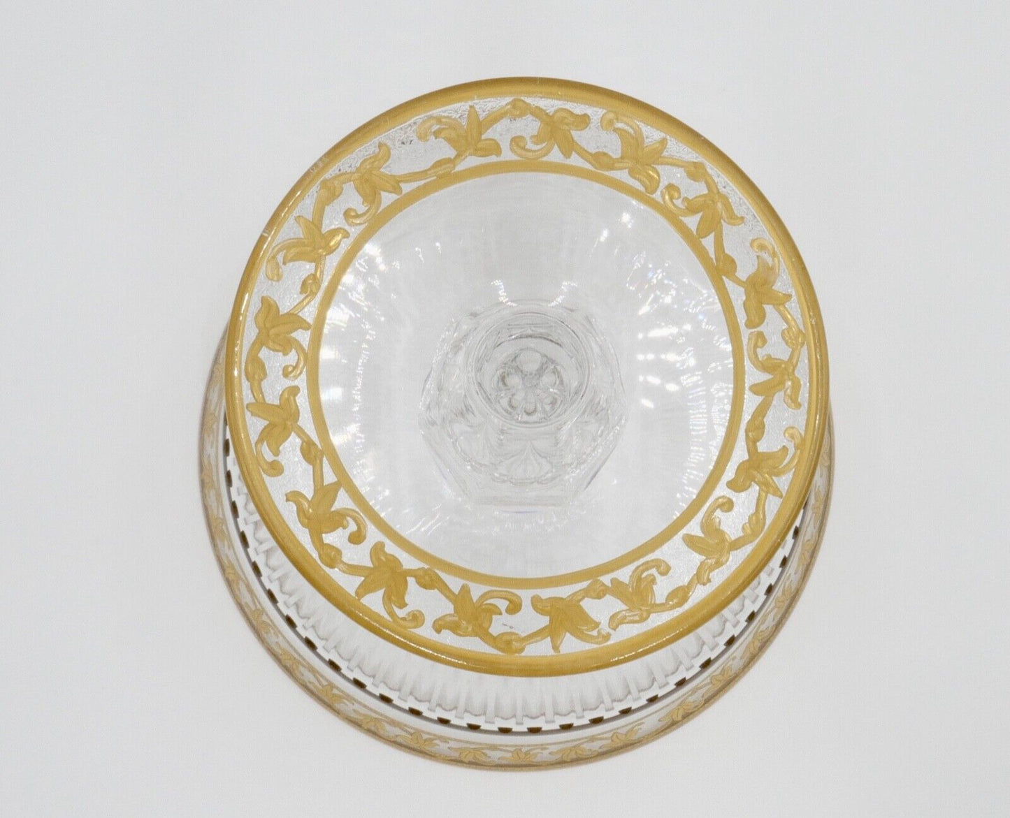 Saint Louis France CALLOT Aufsatzschale Fußschale Schale Goldrand Bodenmarke - Antikhandel-Stuttgart