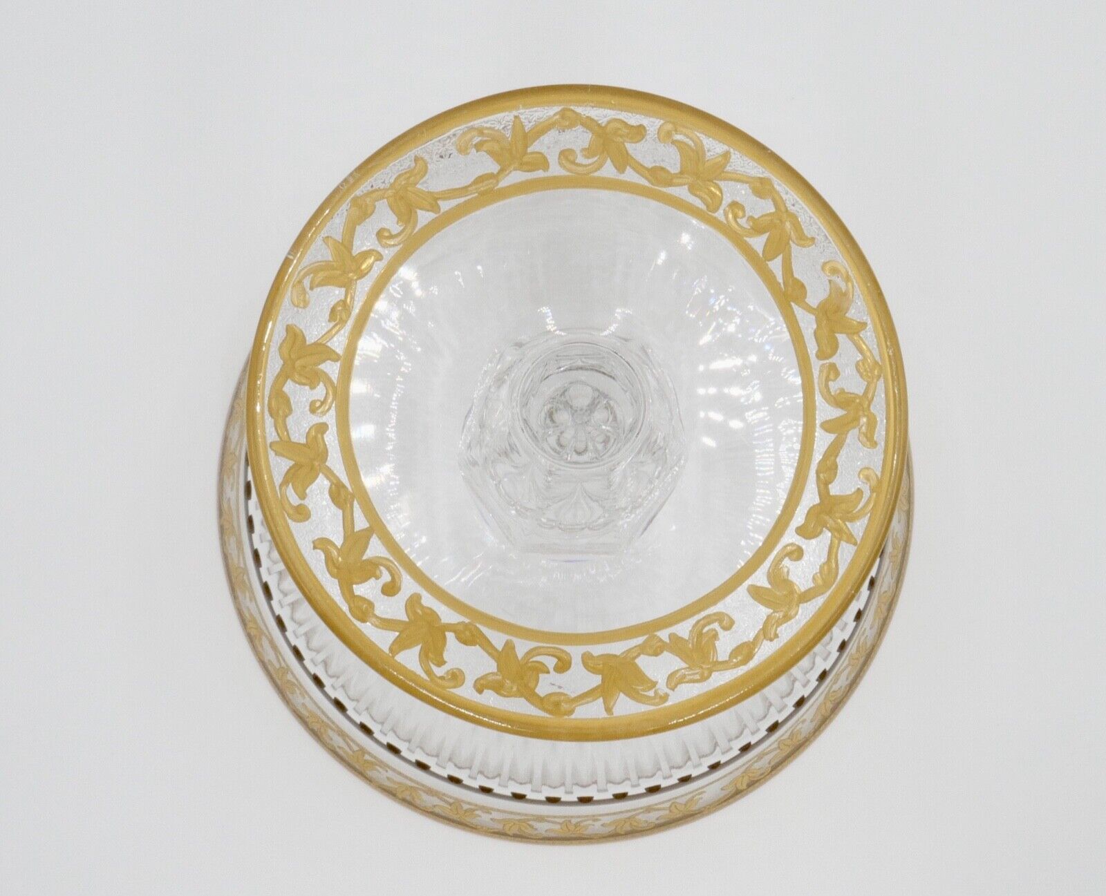 Saint Louis France CALLOT Aufsatzschale Fußschale Schale Goldrand Bodenmarke - Antikhandel-Stuttgart