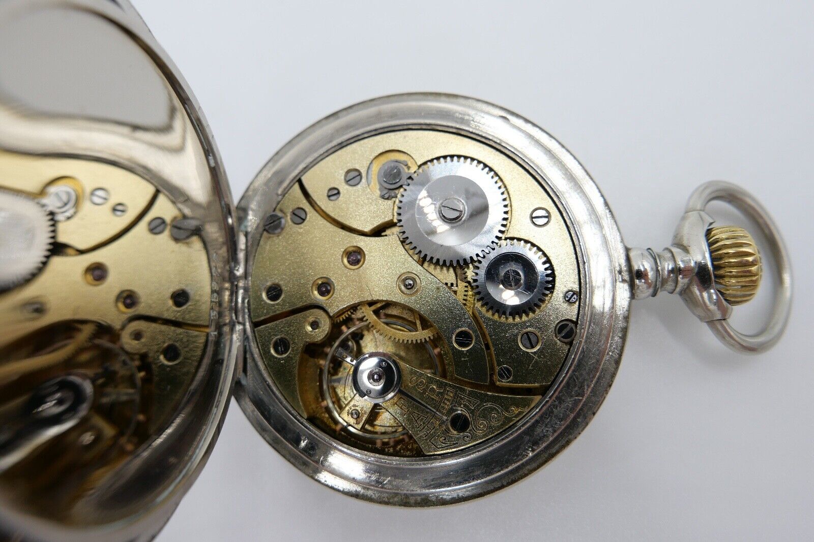 Alte Antike Taschenuhr Flügelrad Schweizer Kreuz Eisenbahn Ø 55mm Chronometer - Antikhandel-Stuttgart