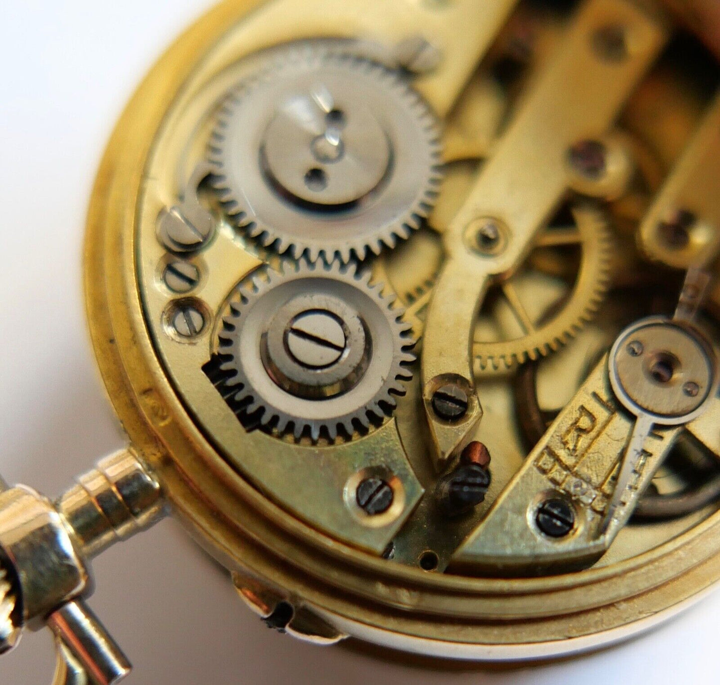 Antike Schweizer Damen Taschenuhr 585 Gold Diamanten im Kleeblatt 56 14K 0,585 - Antikhandel-Stuttgart