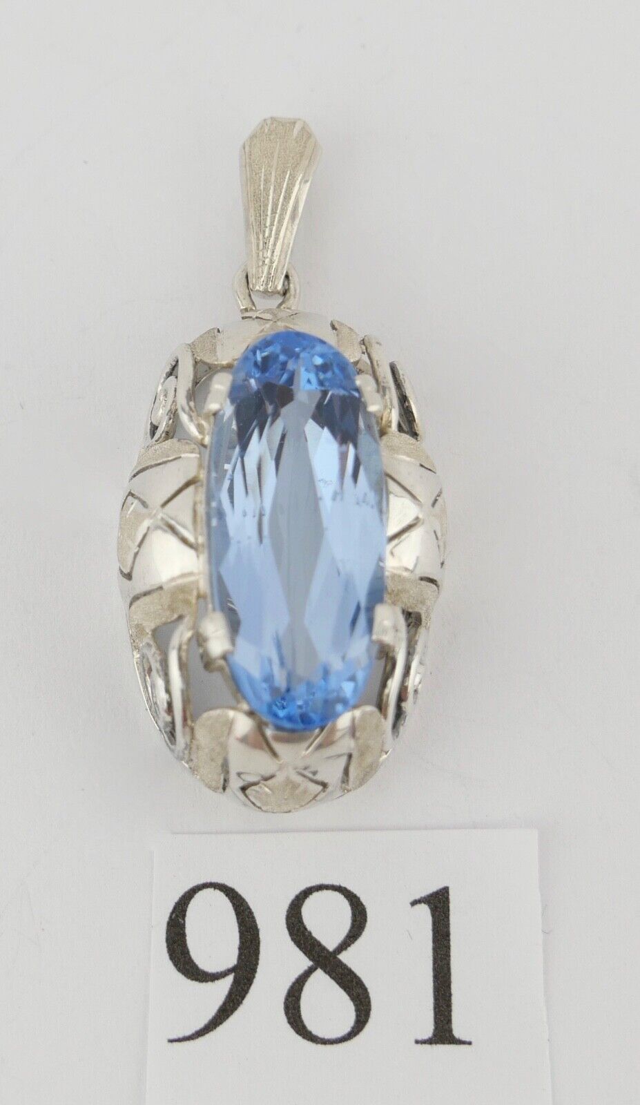 Schön Art Deco 835 Silber Anhänger Synthetisch Spinell Ø 4,2 cm pendant um 1930 - Antikhandel-Stuttgart