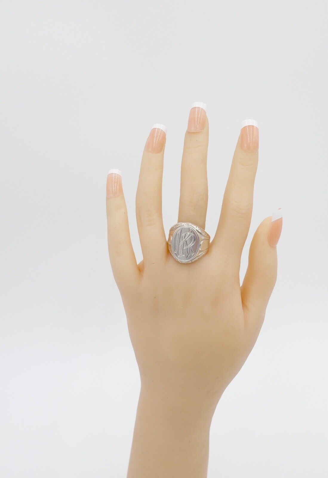 ART DECO Siegelring Monogramm KR Herrenring Ring 835 Silber Gr. 63 - Antikhandel-Stuttgart