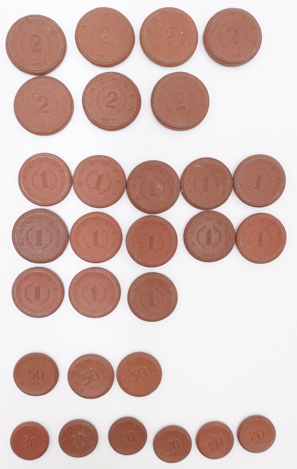 Posten Meissen Böttger Porzellan Münze Taler 1921 Notgeld Mark & Pfennig - Antikhandel-Stuttgart