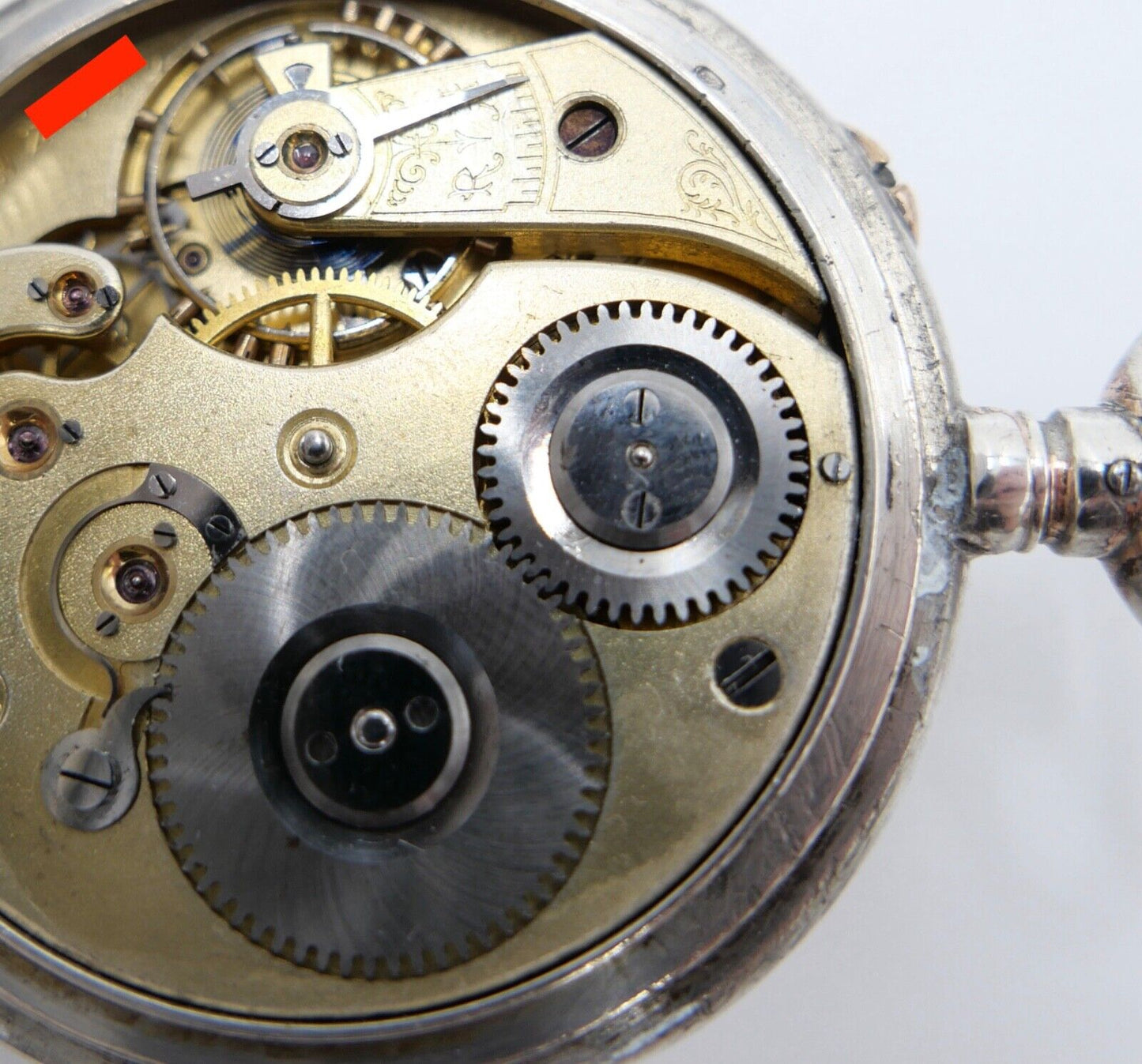 1888 IWC Open Face Kaliber 49 Taschenuhr 800 Silber Ø 50mm - Antikhandel-Stuttgart
