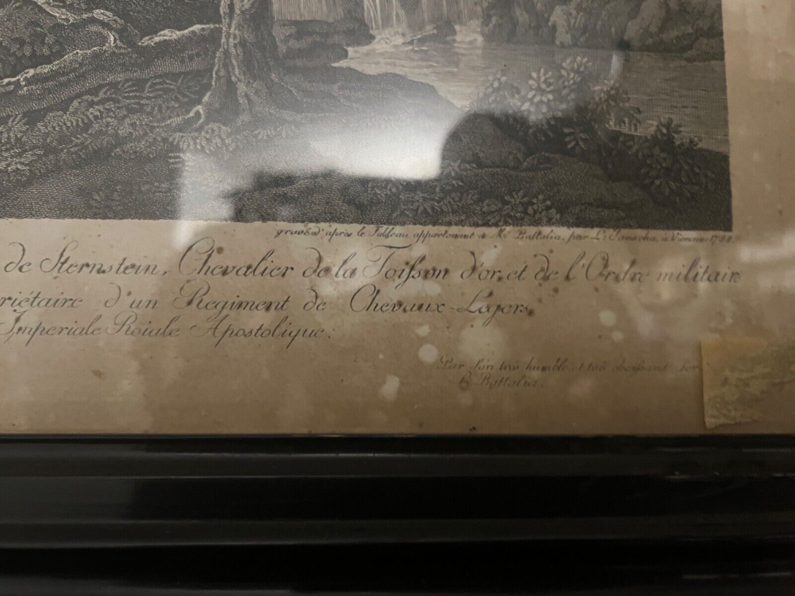 Alte Lithographie gerahmt " WIEN 1788 " Prince et Conte de Sternstein Schäfer - Antikhandel-Stuttgart