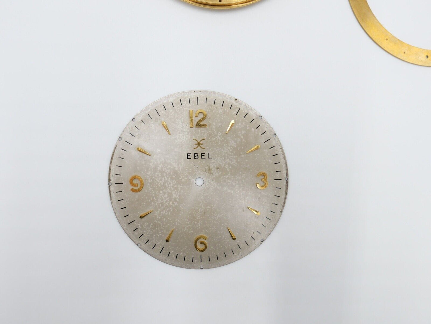 alte & sehr seltene EBEL 60er Tischuhr Gold Messing Ø13,5 cm DEFEKT Ersatzteile - Antikhandel-Stuttgart