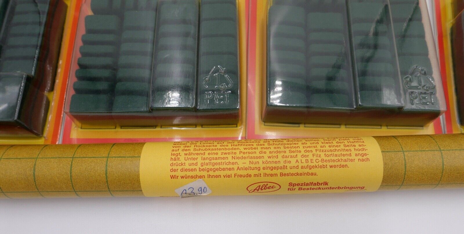 Posten Konvolut Besteckhalter und Filz NEU in OVP Ladenauflösung ALBEC 1980er - Antikhandel-Stuttgart