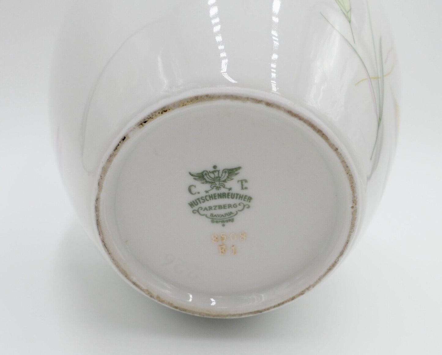 Hutschenreuther Arzberg Vase " C.T. " Blumen Dekor 22 cm 8508F1 " 226 " selten - Antikhandel-Stuttgart