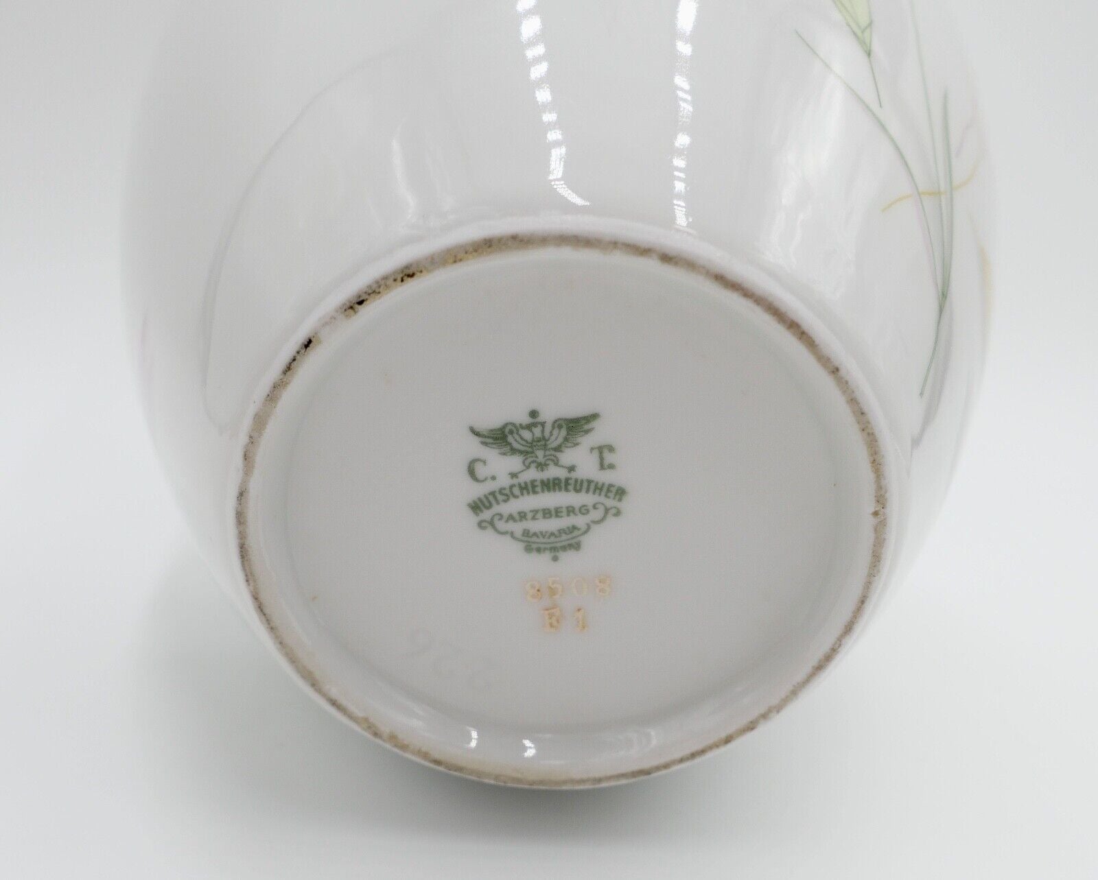 Hutschenreuther Arzberg Vase " C.T. " Blumen Dekor 22 cm 8508F1 " 226 " selten - Antikhandel-Stuttgart