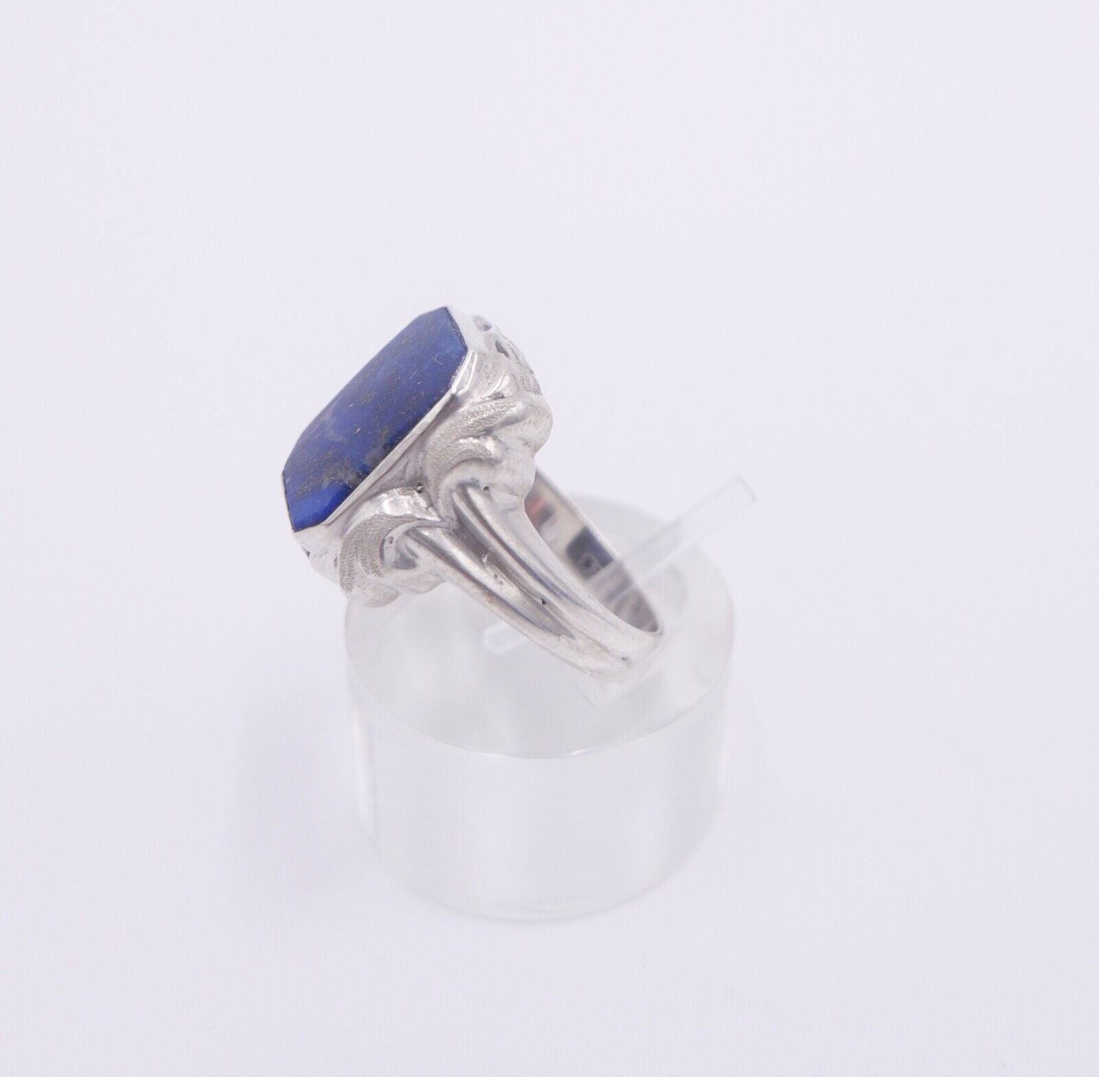 Massiver JUGENDSTIL Herren Damen Ring 835 Silber Gr. 54 Lapislazuli Lapis blau - Antikhandel-Stuttgart