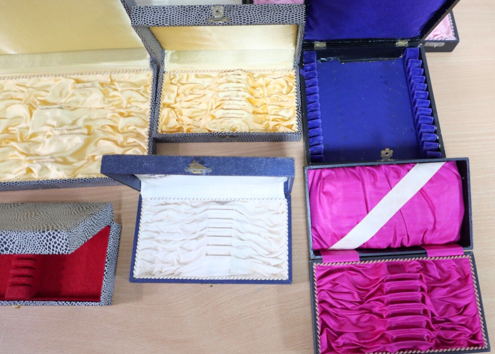 Konvolut antik alte Besteckkasten Aufbewahrung BERNDORF WENZ SCHILLING MAYER - Antikhandel-Stuttgart