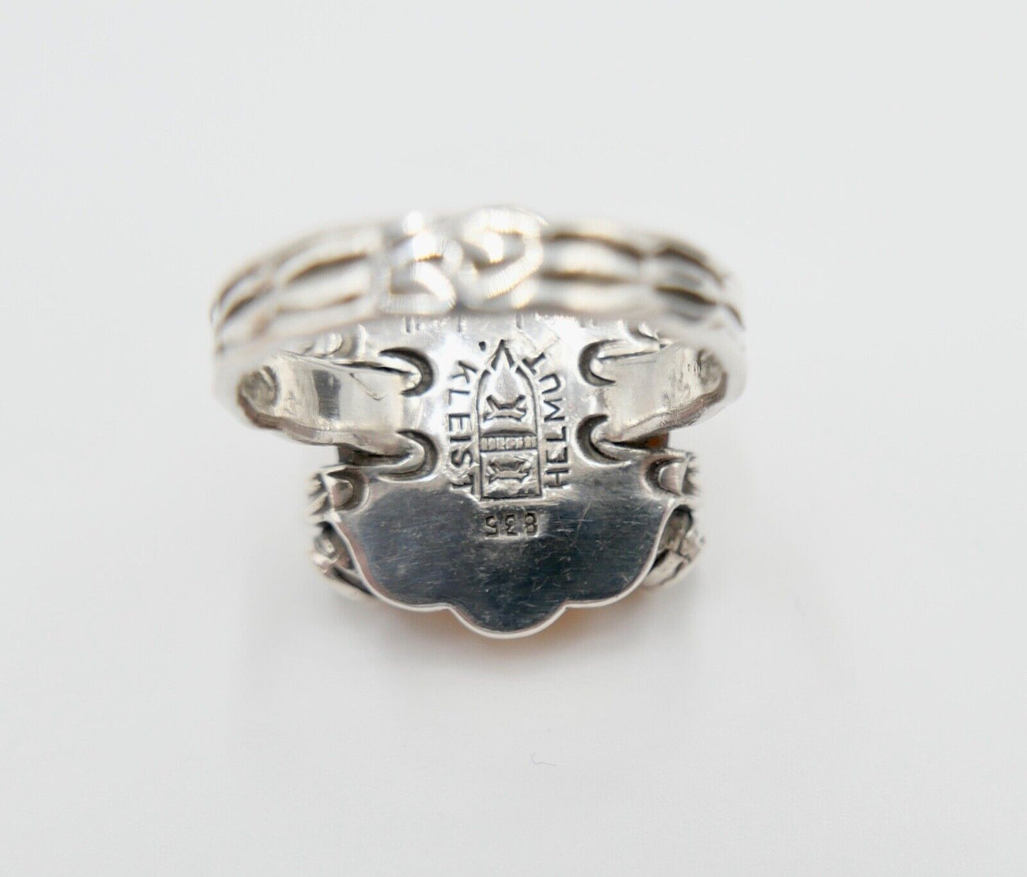 Bernstein Helmut KLEIST Handarbeit Designer Ring Gr. 56 Silber 835 - Antikhandel-Stuttgart