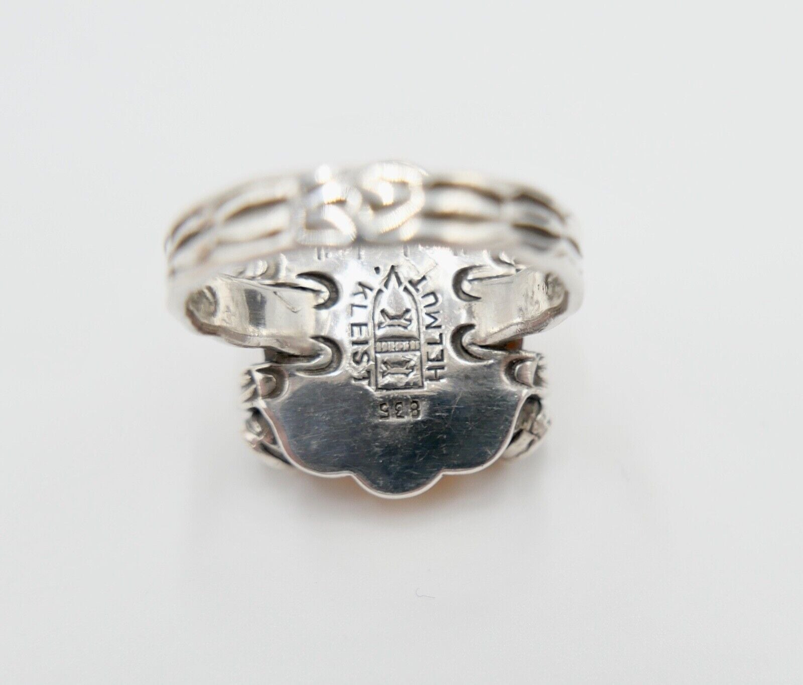 Bernstein Helmut KLEIST Handarbeit Designer Ring Gr. 56 Silber 835 - Antikhandel-Stuttgart