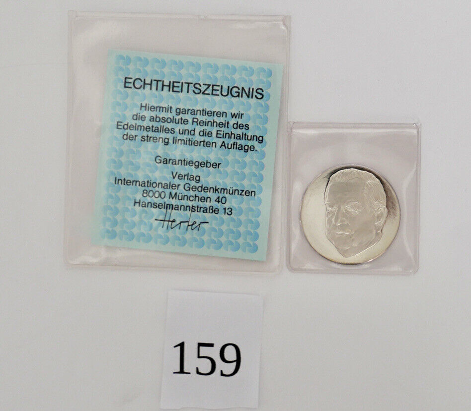 Alfons Goppel Ministerpräsident 999,9 Silber Medaille 1962-1978 PP BAYERN - Antikhandel-Stuttgart