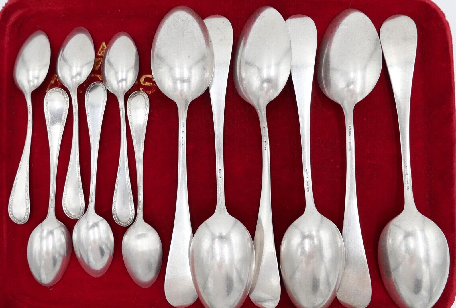 12 teilig Silberbesteck 800 ROSENTHAL Löffel silver Jugendstil cutlery Besteck - Antikhandel-Stuttgart