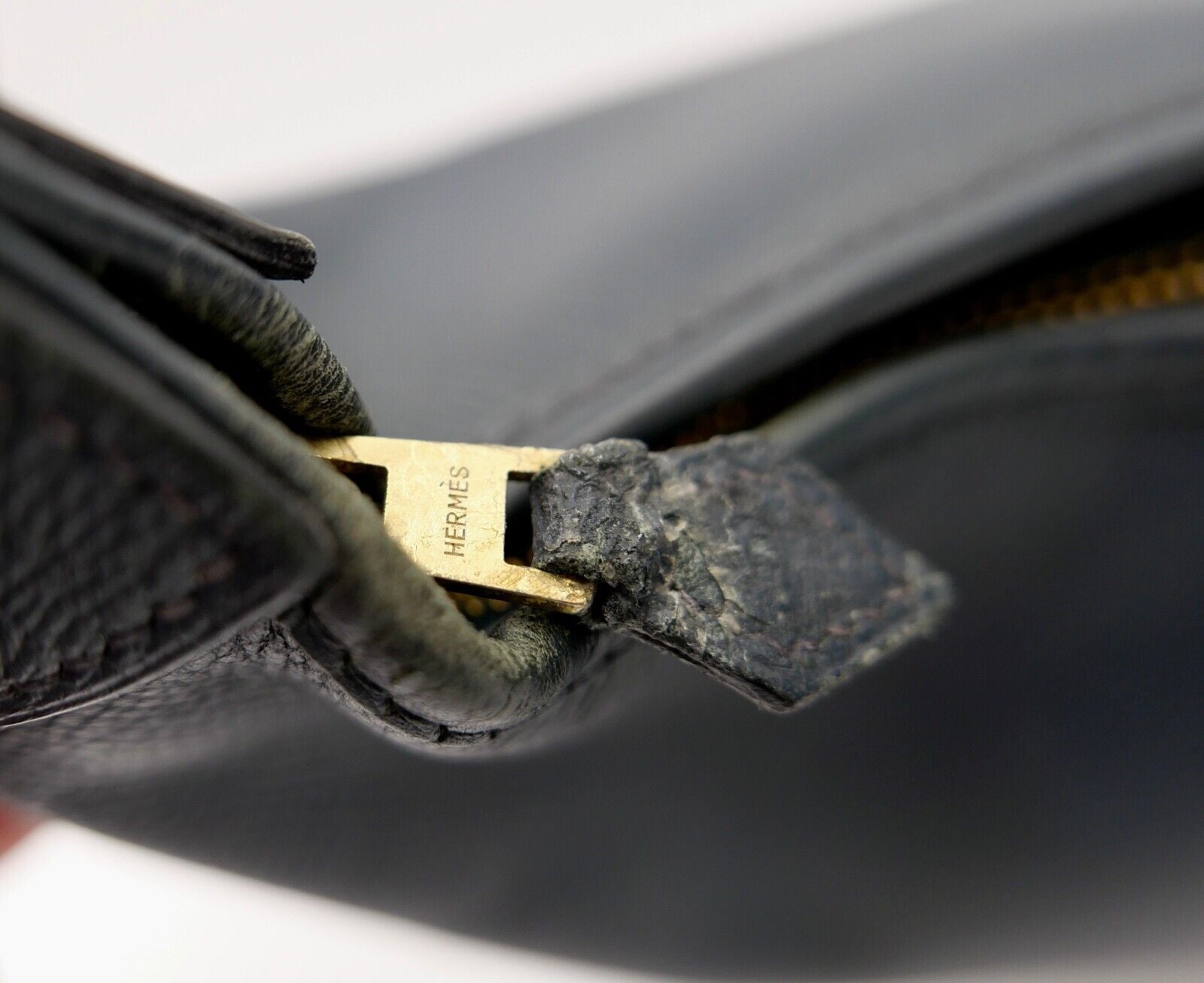 Original HERMÈS HERMES Paris Vintage Marine Blau Leder Damen Handtasche 30x30cm - Antikhandel-Stuttgart