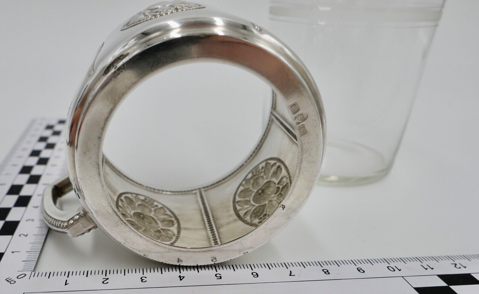 Antiker Jugendstil Teeglashalter mit Glaseinsatz Perlrand WMF um 1900 versilbert - Antikhandel-Stuttgart