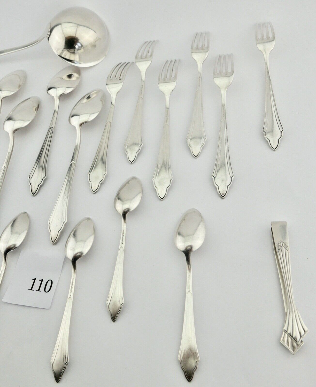 21 Tlg WMF 900 Fächermuster 90er cutlery Besteck Gabel Löffel Schöpfer Zange - Antikhandel-Stuttgart