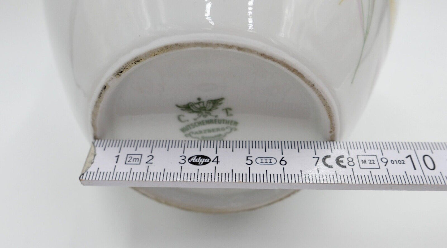 Hutschenreuther Arzberg Vase " C.T. " Blumen Dekor 22 cm 8508F1 " 226 " selten - Antikhandel-Stuttgart