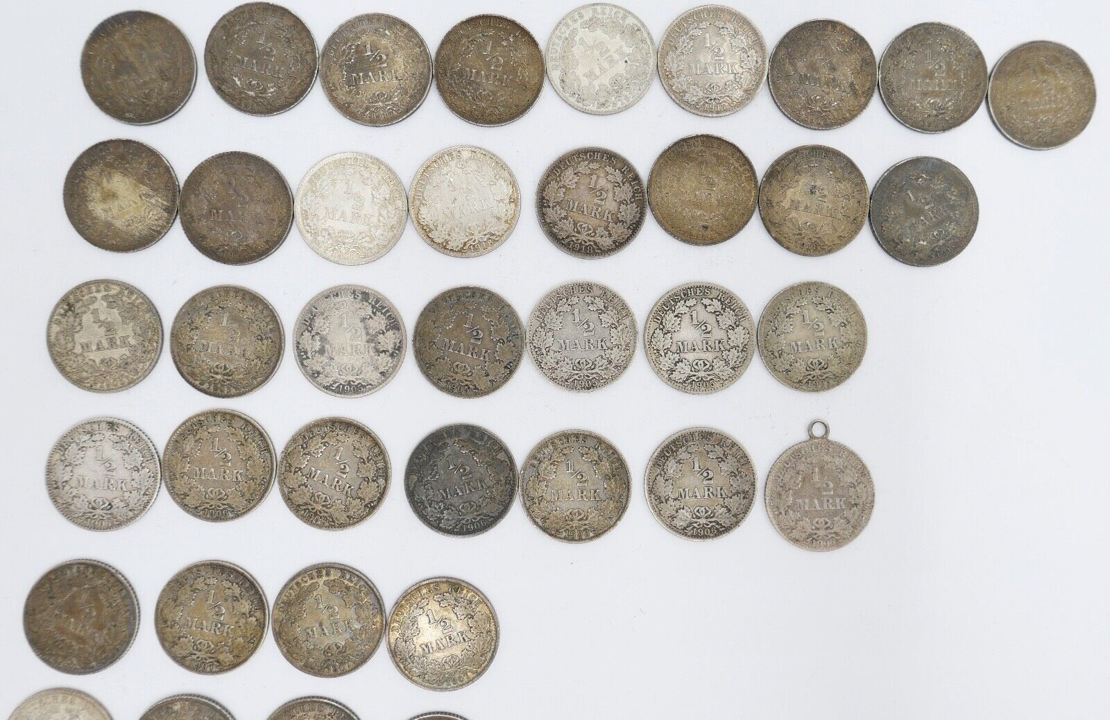 52x 1/2 Mark Jäger 16 / J.16 Silber 1905-1919 A D E F G ss-stg - Antikhandel-Stuttgart