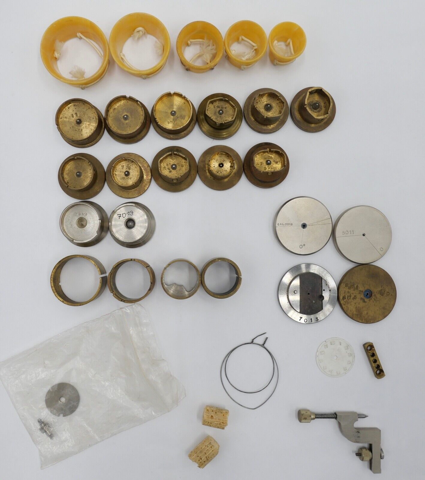 KOVOLUT BERGEON SLICK Uhrmacherauflösung alt Uhrwerkhalter diverses Zubehör - Antikhandel-Stuttgart