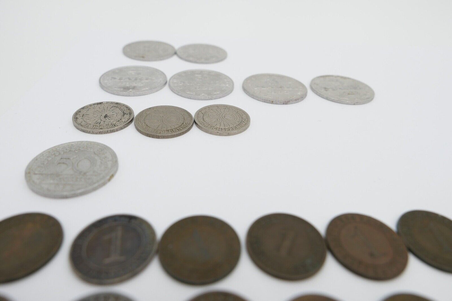 Posten Weimarer Republik 1, 3, 500 Mark 1, 2, 4, 5, 10, 50 Pfennig - Antikhandel-Stuttgart