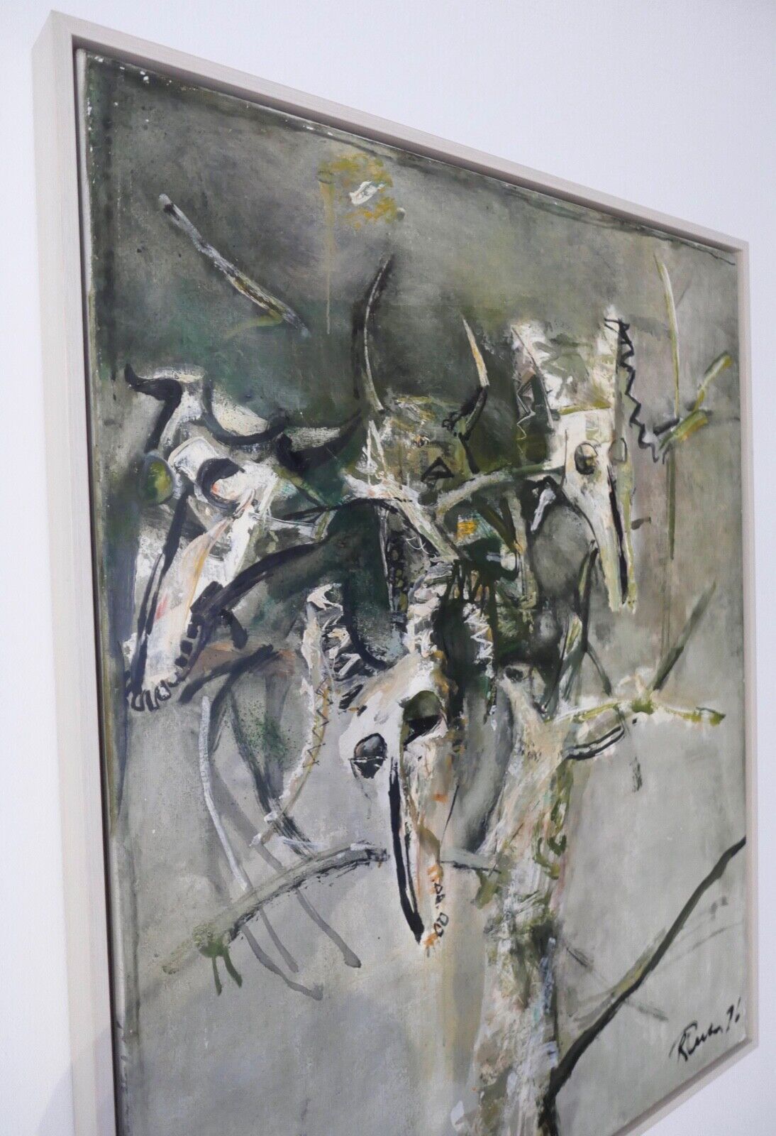 1996 Original Turaev Rustam - Рустам Тураев MAZOR 4 Öl 83x103 cm gerahmt Schädel - Antikhandel-Stuttgart