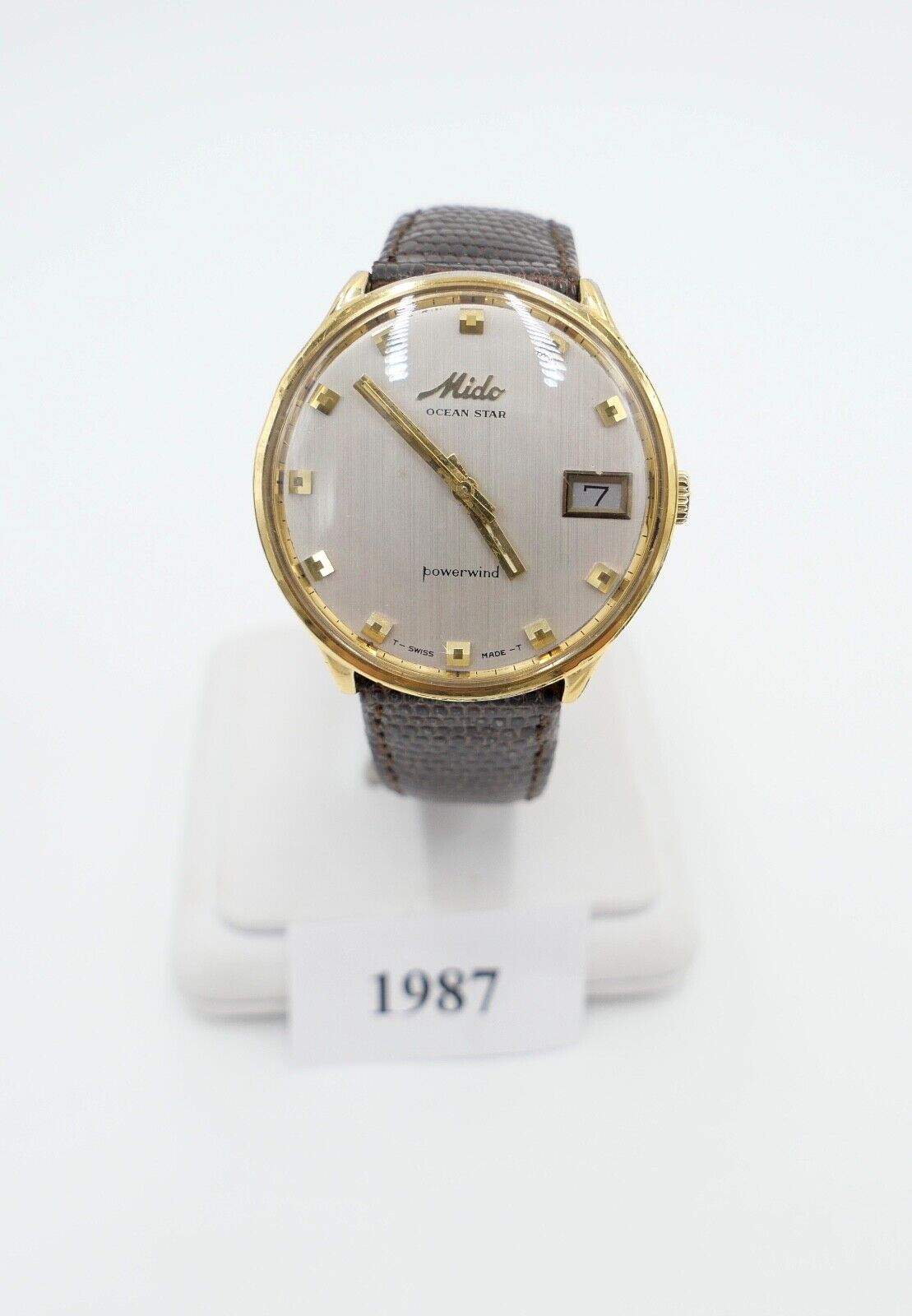 Mido OCEAN STAR powerwind Automatic 5057 vergoldet Ø 36mm Herren Armbanduhr 60er - Antikhandel-Stuttgart