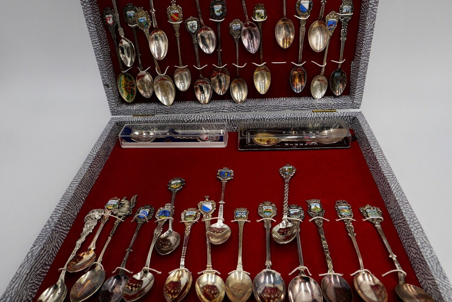 35x Sammellöffel Andenkenlöffel Souvenierlöffel versilbert Silber 800 80 90 100 - Antikhandel-Stuttgart