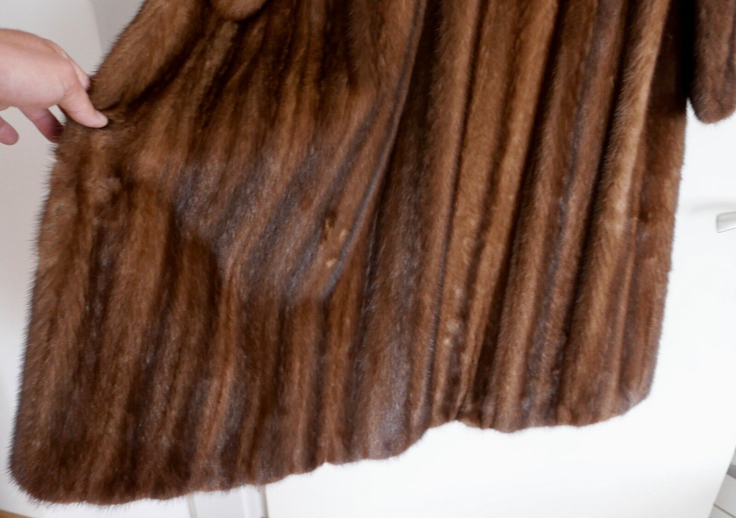 Nerz Pelz Mantel coat braun Größe 40-42