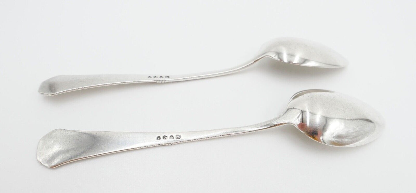 2x seltene antike Kaffeelöffel LW Lutz & Weiss Monogramm JS Silber 37,3 Gr - Antikhandel-Stuttgart