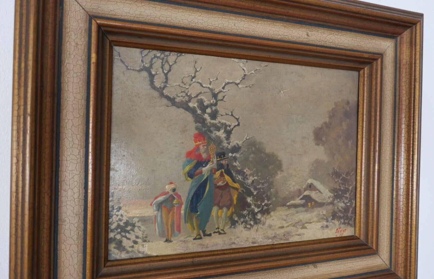 Öl auf Holz " die Heiligen 3 Könige " Gustav Eyer 1887 Mollkirch - 1946 München - Antikhandel-Stuttgart