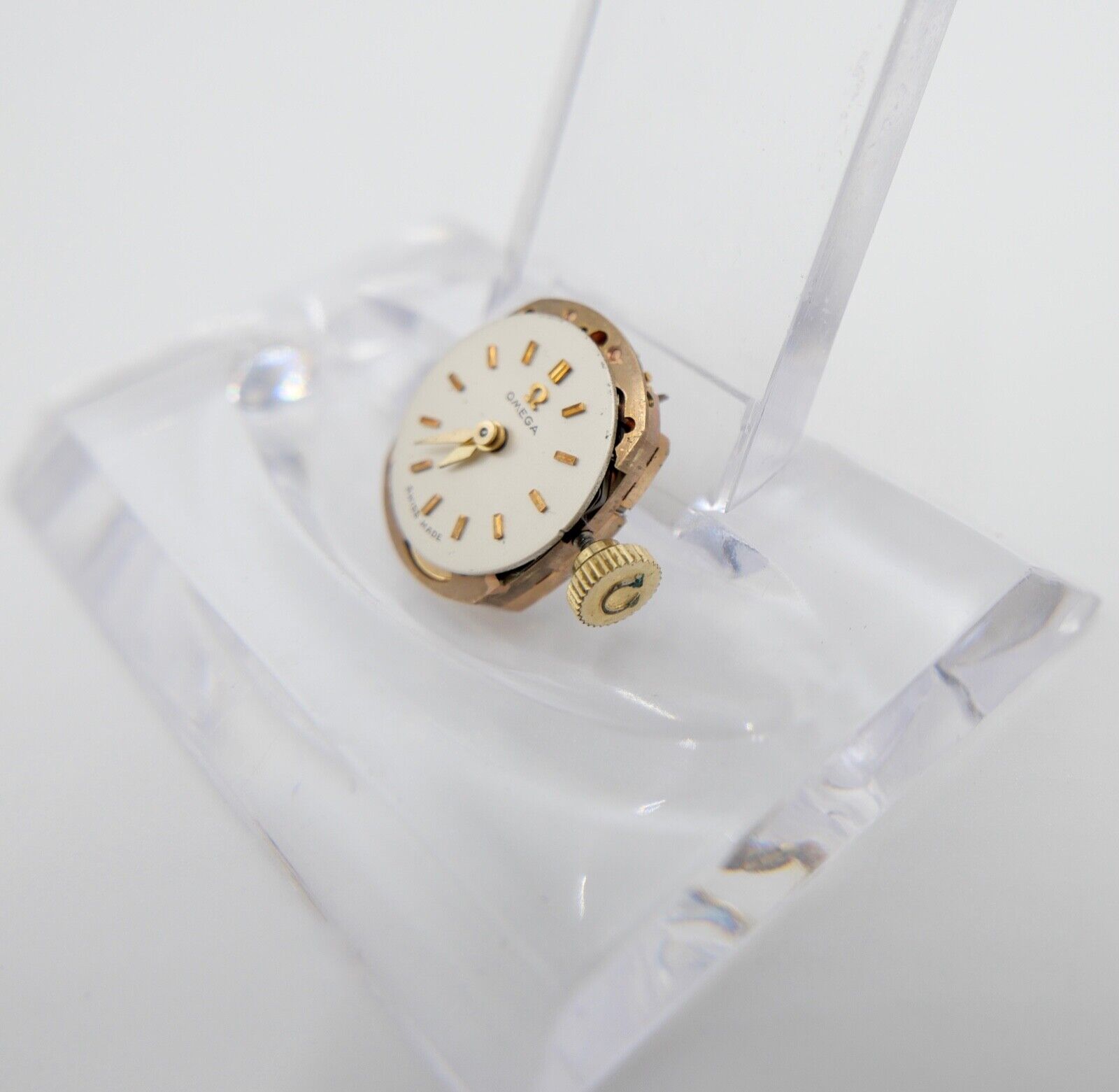 LÄUFT Omega Cal. 481 Uhrwerk Krone Zifferblatt Zeiger - Antikhandel-Stuttgart