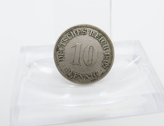 10 Pfennig Kaiserreich 1892 F Jäger J. 13 VZ-STG Vorzüglich - Stempelglanz - Antikhandel-Stuttgart