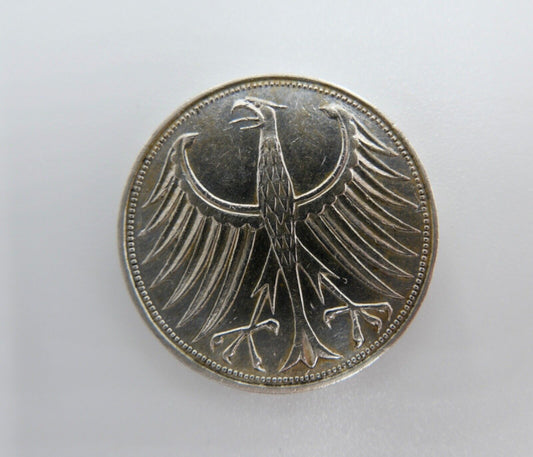 5 DM 1958 J Silbermünzen Jäger J.387 Silberadler Heiermann SS-VZ - Antikhandel-Stuttgart
