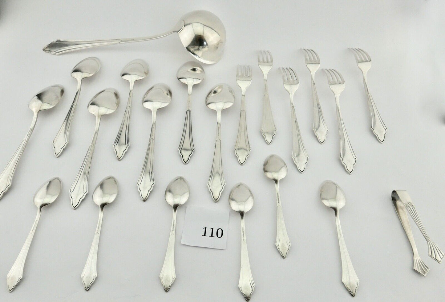 21 Tlg WMF 900 Fächermuster 90er cutlery Besteck Gabel Löffel Schöpfer Zange - Antikhandel-Stuttgart